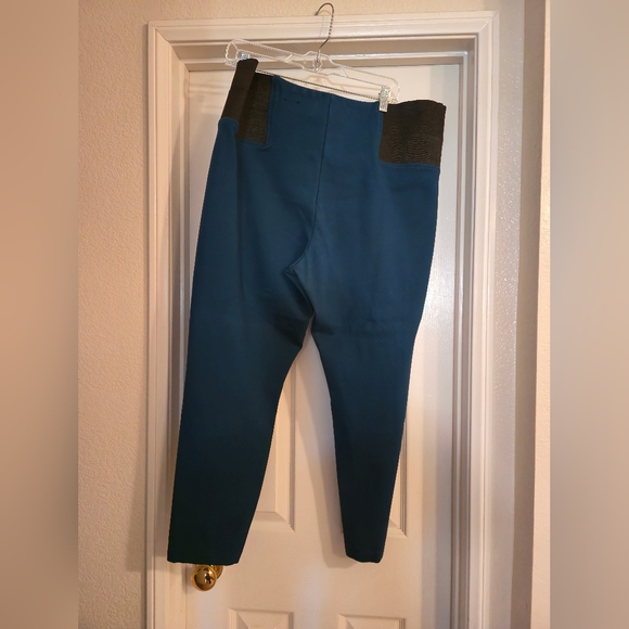 Torrid Teal Ponte Knit Pants with black elastic Waistband - Size 3 - Picture 2 of 3